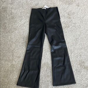 Abercrombie & Fitch Black Faux Leather Flare Pants